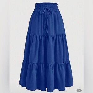 Elegant Blue Tiered Skirt